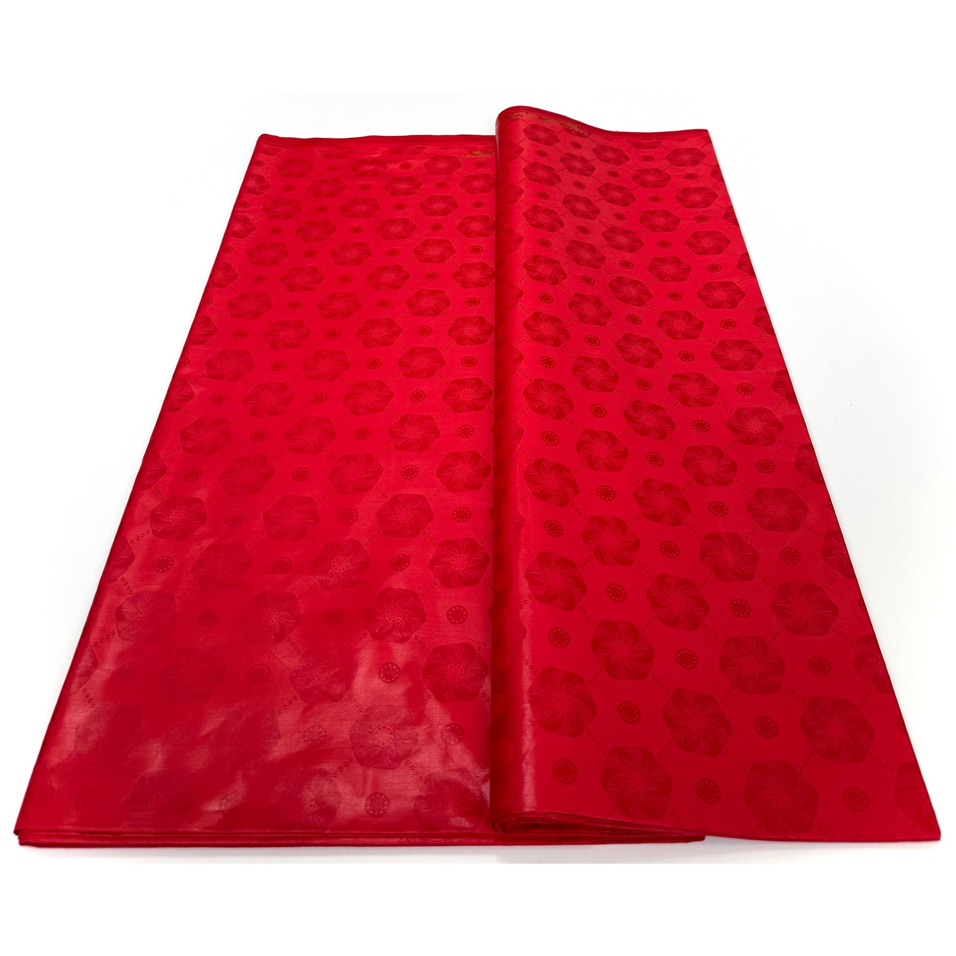Bazin Riche Tissu Africain - 100% coton - Vendu par mètre - ROUGE VIF