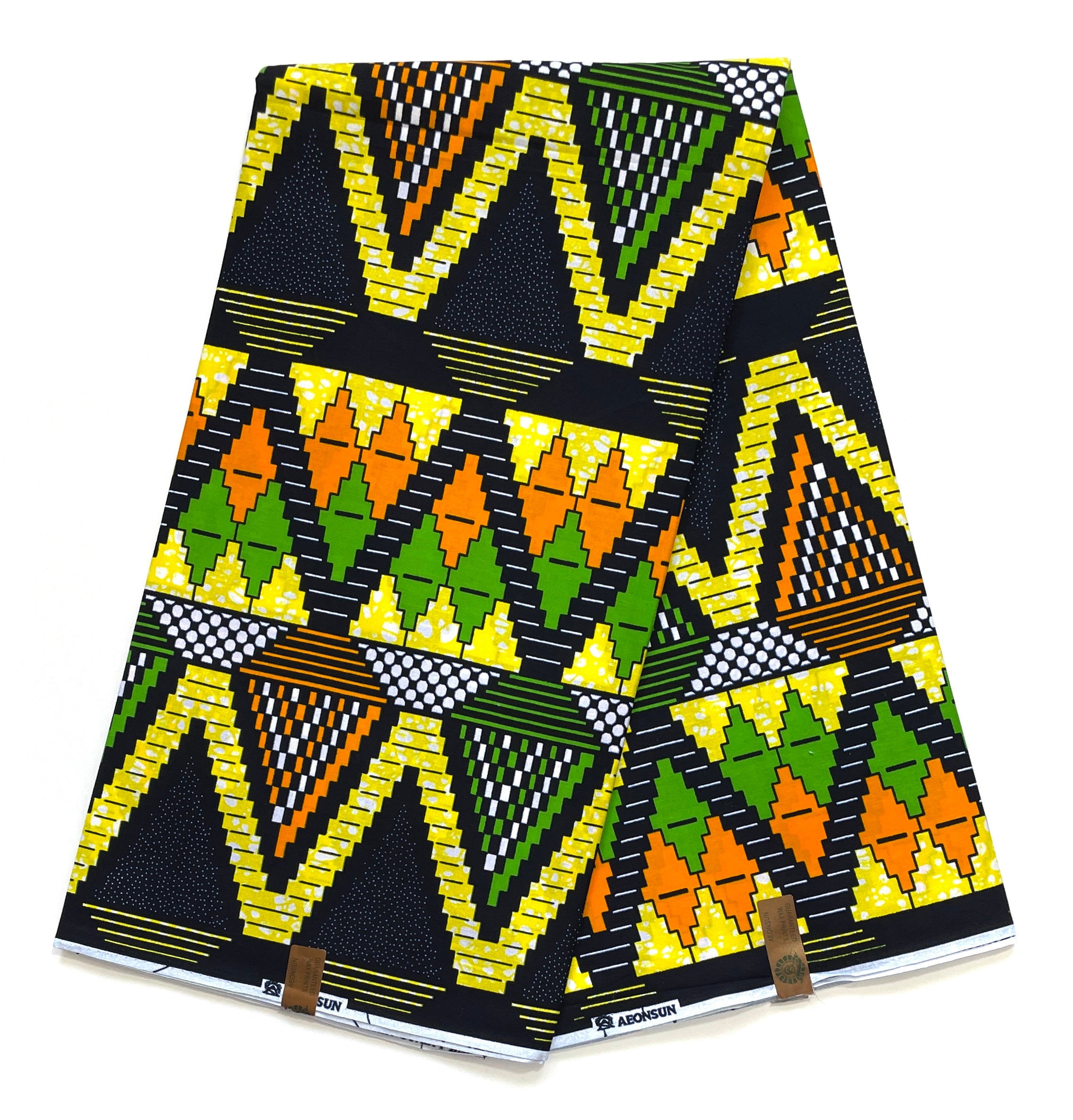 Tissu Wax Pagne Africain - 6 Yards 100% Coton - VERT / BLEU
