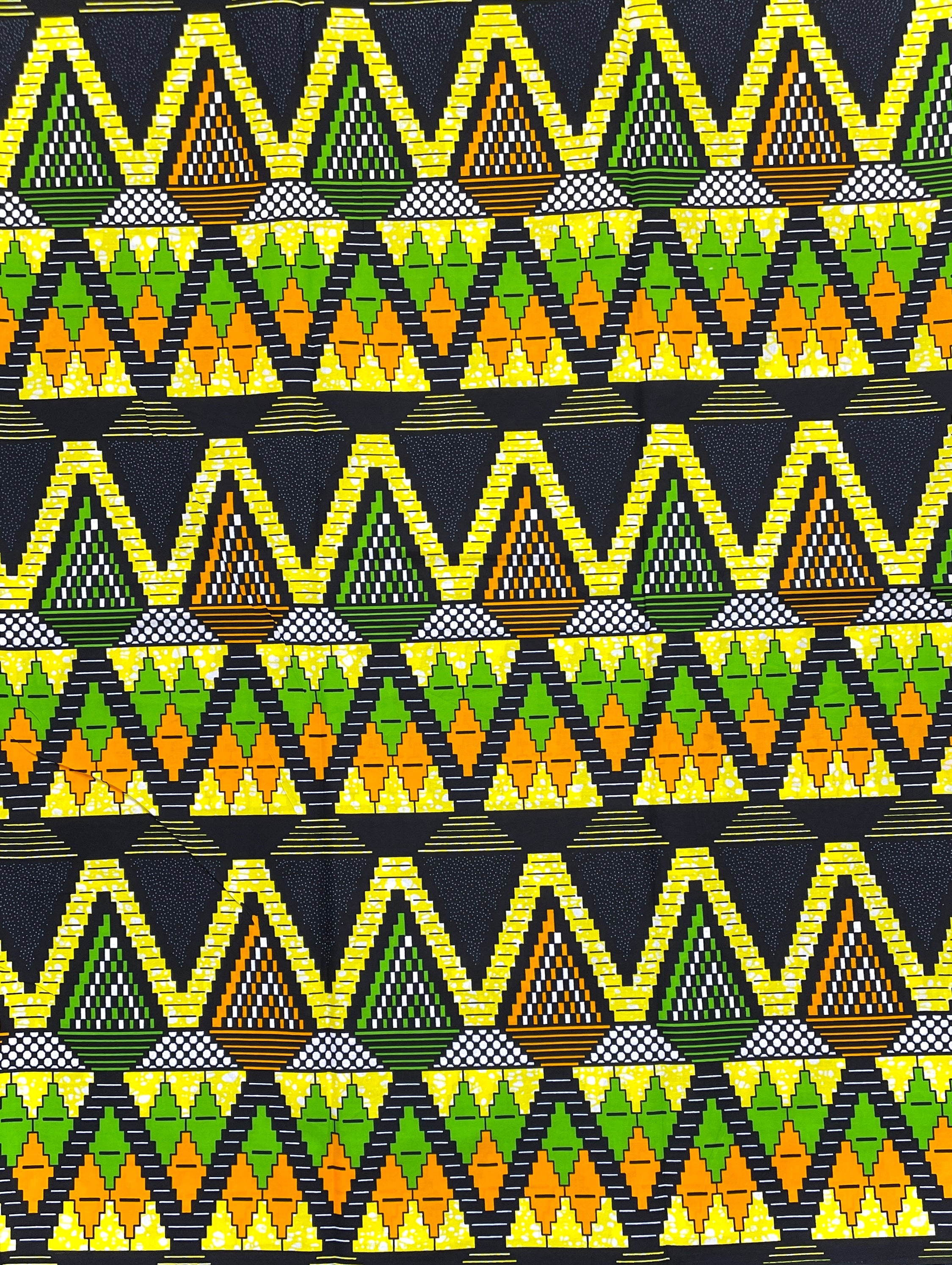 Tissu Wax Pagne Africain - 6 Yards 100% Coton - VERT / BLEU