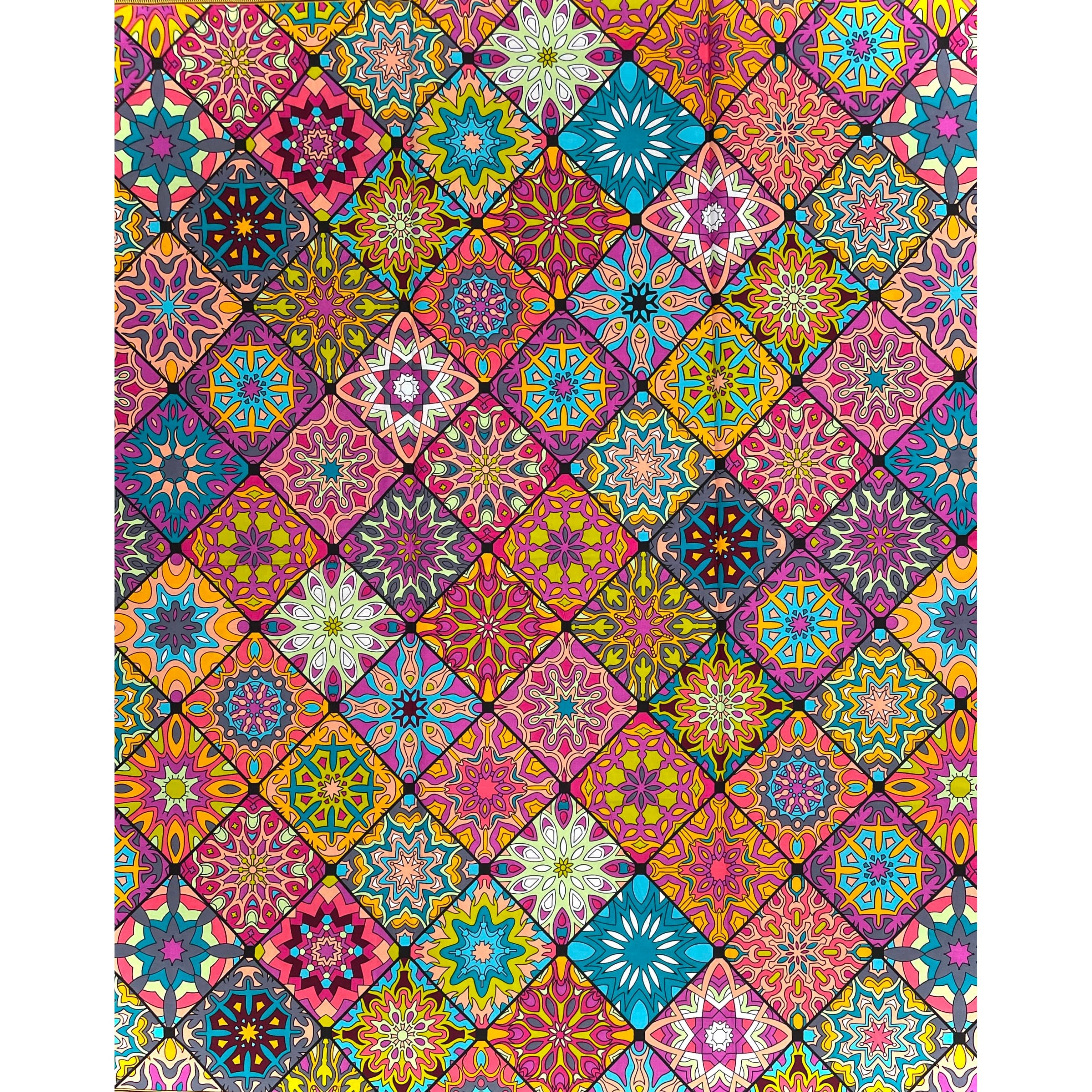Wax Tissu Pagne Africain - Coupon 2 Yards 100% Coton - MULTI