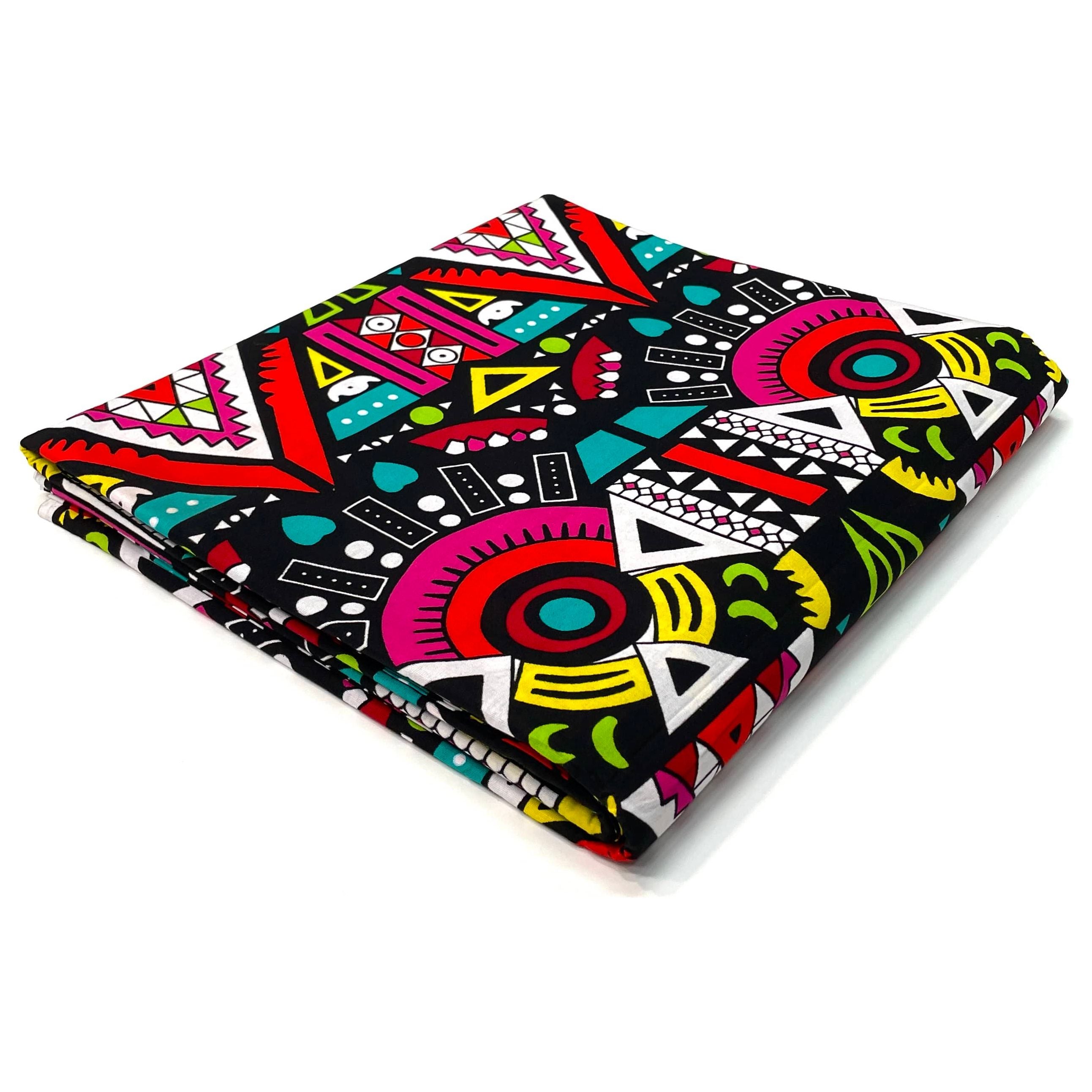 Wax Tissu Pagne Africain - Coupon 2 Yards 100% Coton - MULTI