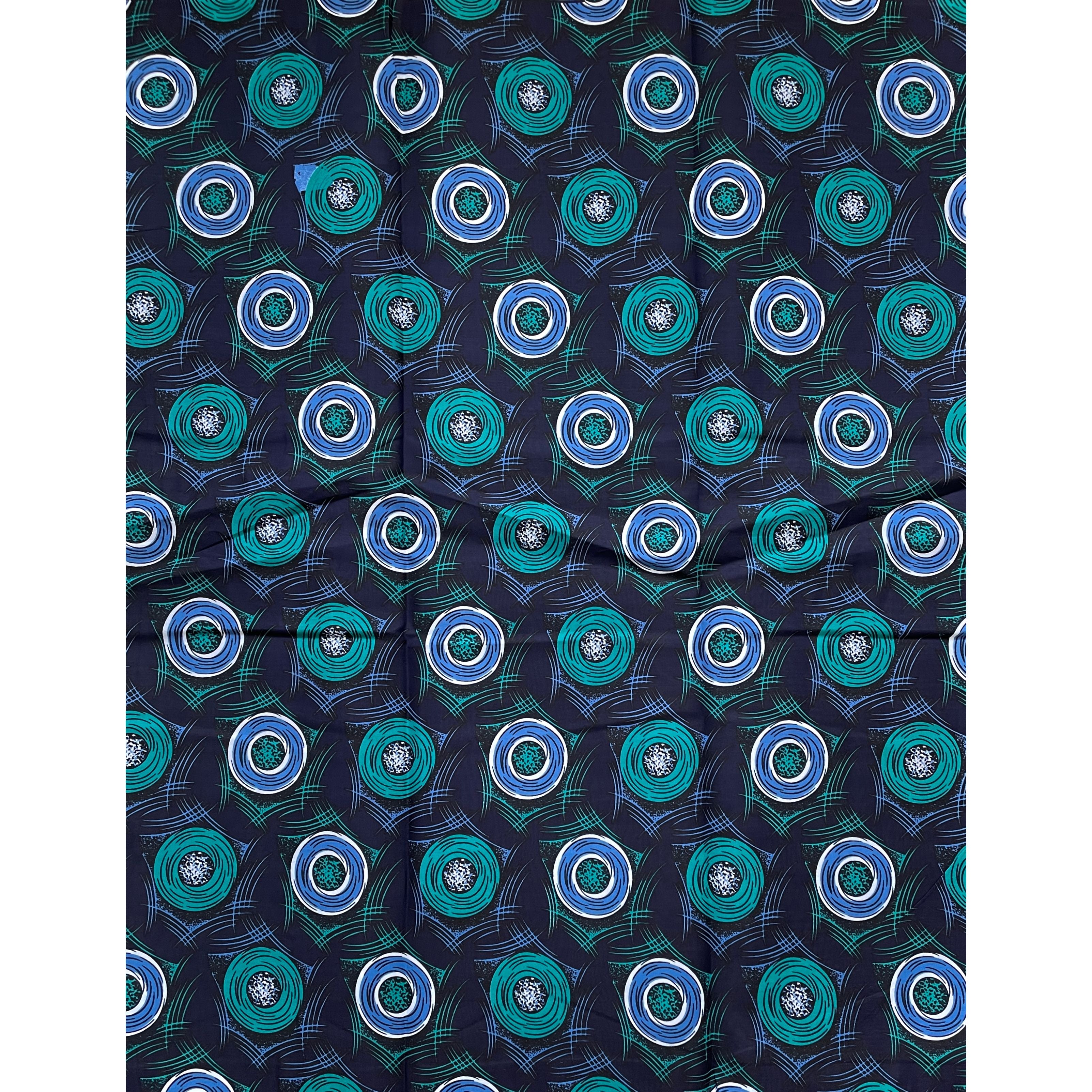 Wax Pagne Africain - Tissu 100% Coton - BLEU / TURQUOISE