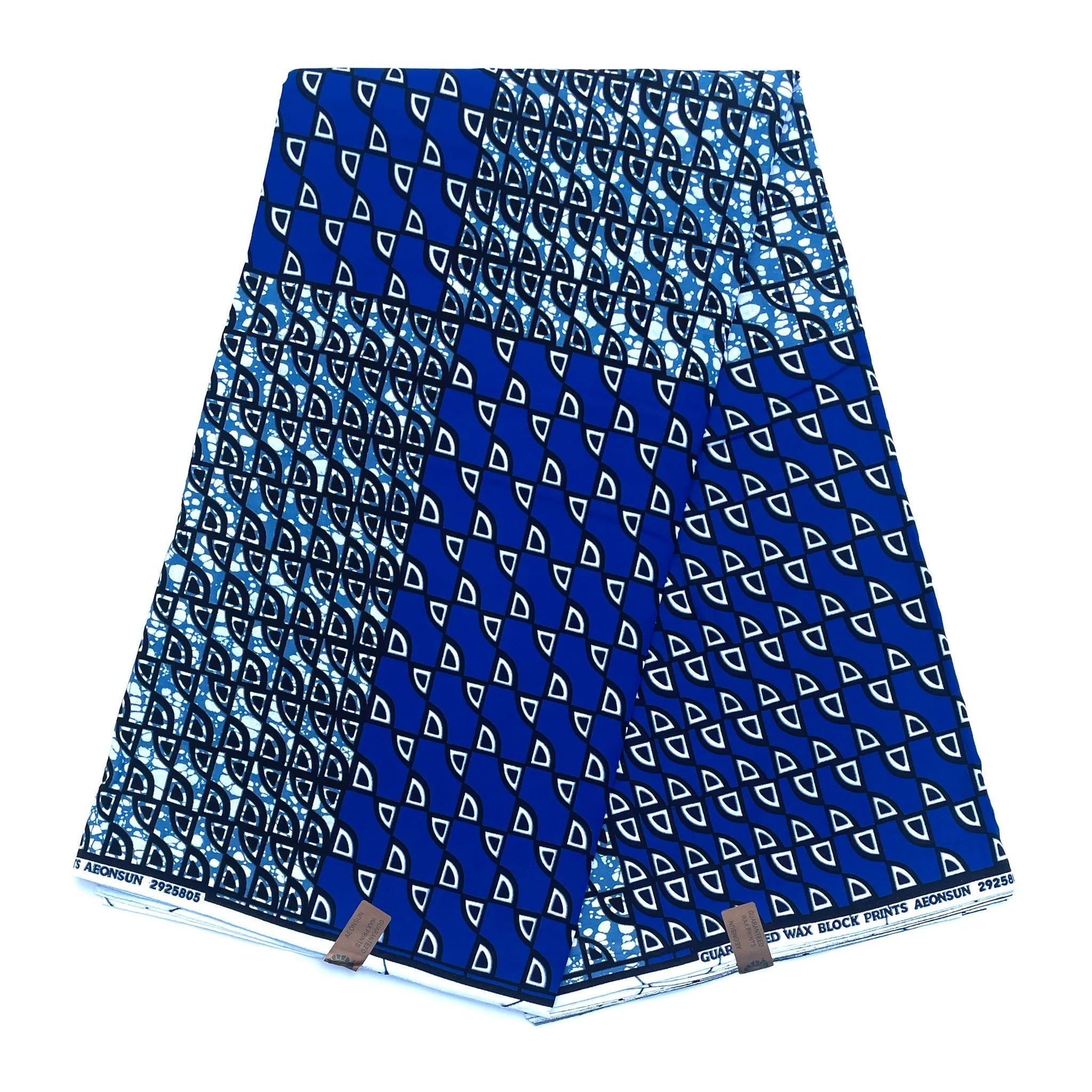 Wax Tissu Pagne Africain - Coupon 2 Yards 100% Coton - BLEU