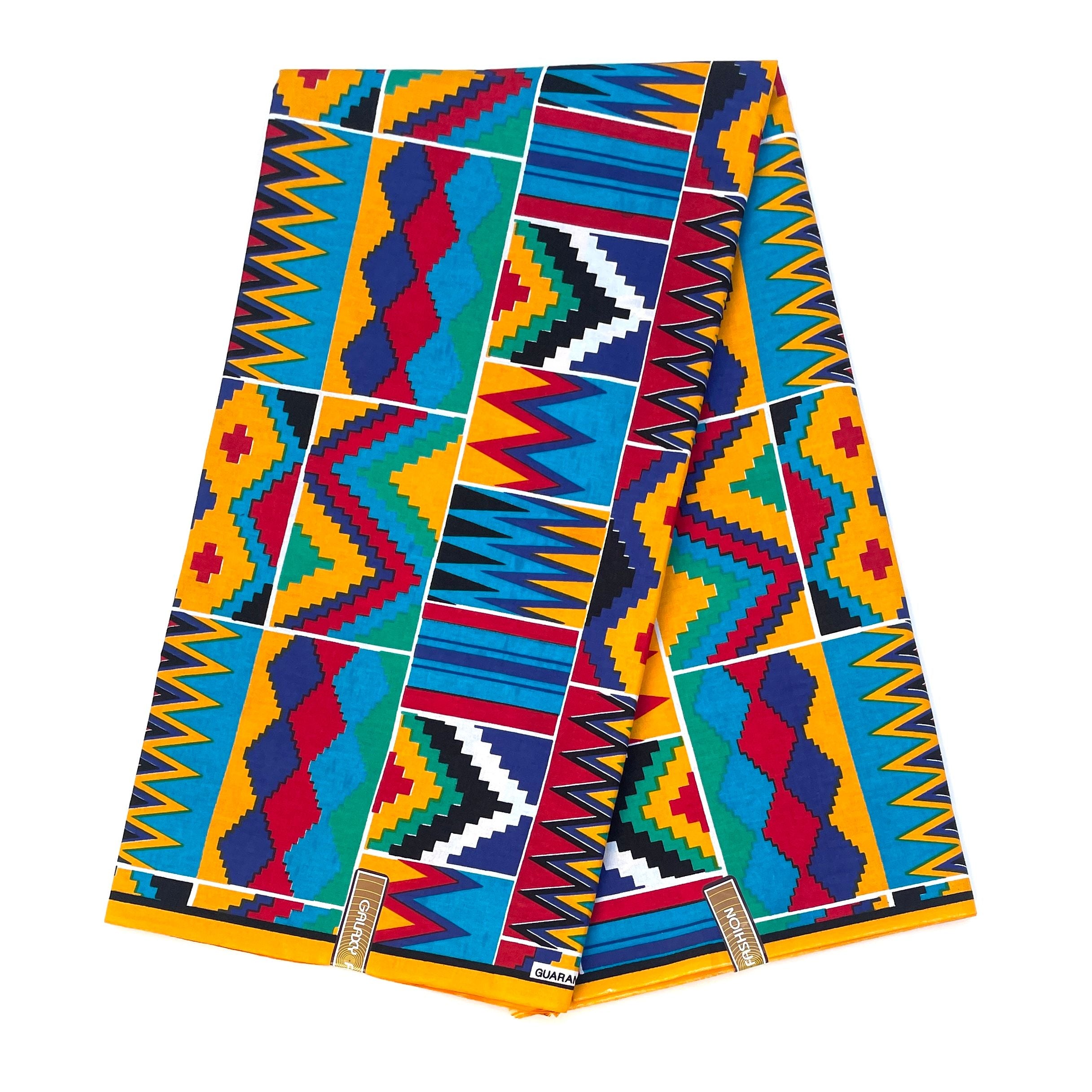 Wax Pagne Africain - Tissu 6 Yards 100% Coton - KENTE / KITA