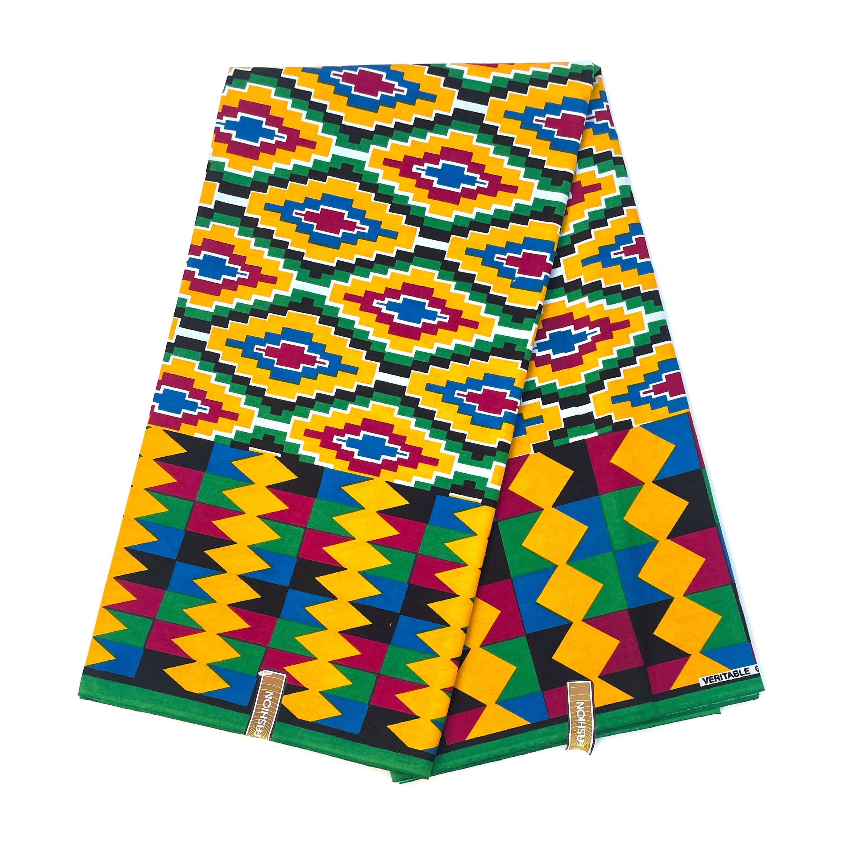 Wax Pagne Africain - Tissu 6 Yards 100% Coton - KENTE / KITA