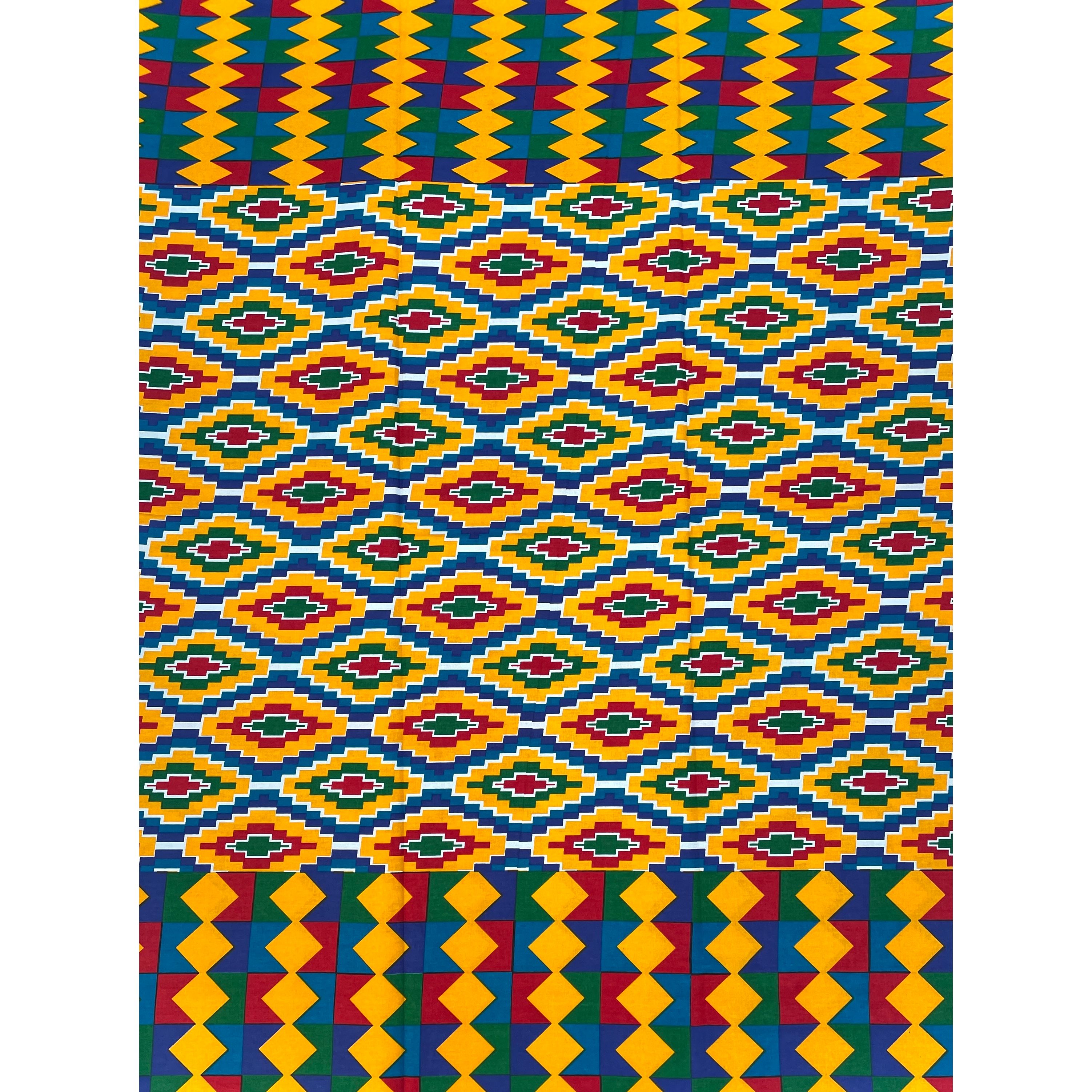 Wax Pagne Africain - Tissu 6 Yards 100% Coton - KENTE / KITA