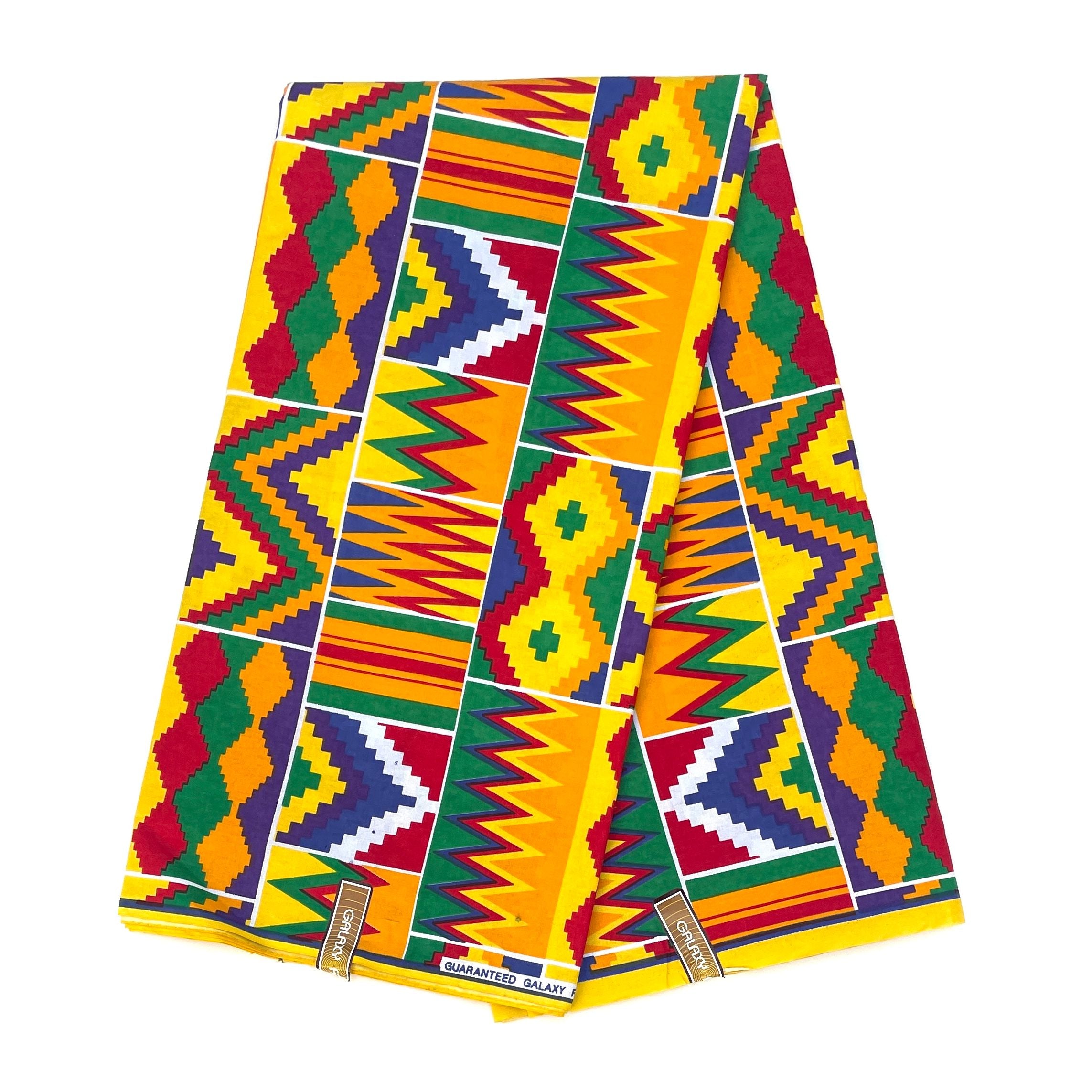 Wax Pagne Africain - Tissu 6 Yards 100% Coton - KENTE / KITA