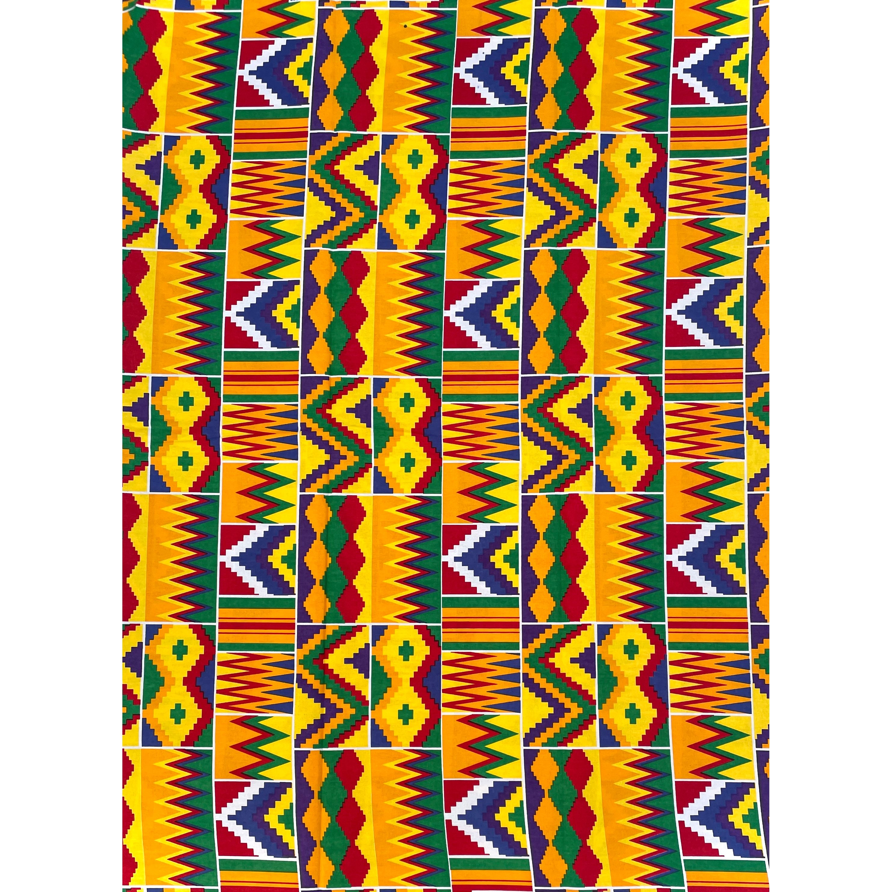 Wax Pagne Africain - Tissu 6 Yards 100% Coton - KENTE / KITA
