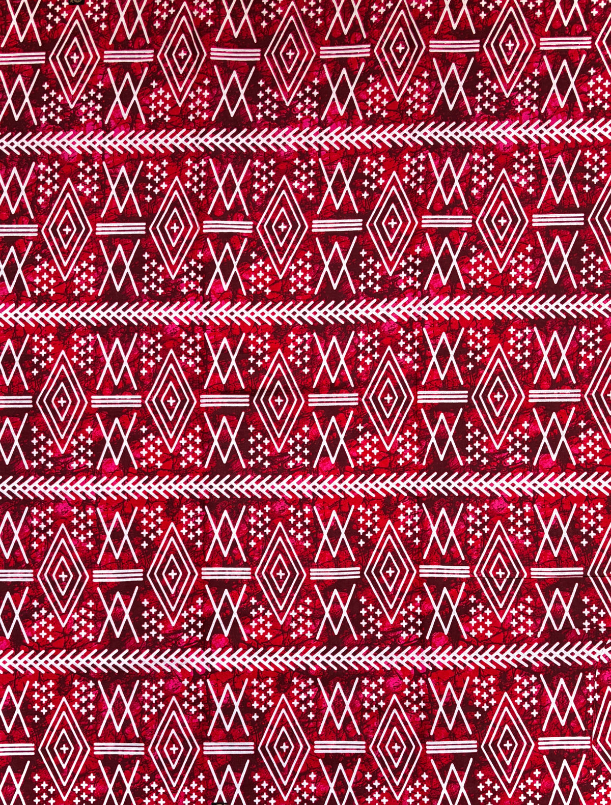 Wax Exclu de Lomé Bogolan rouge et blanc