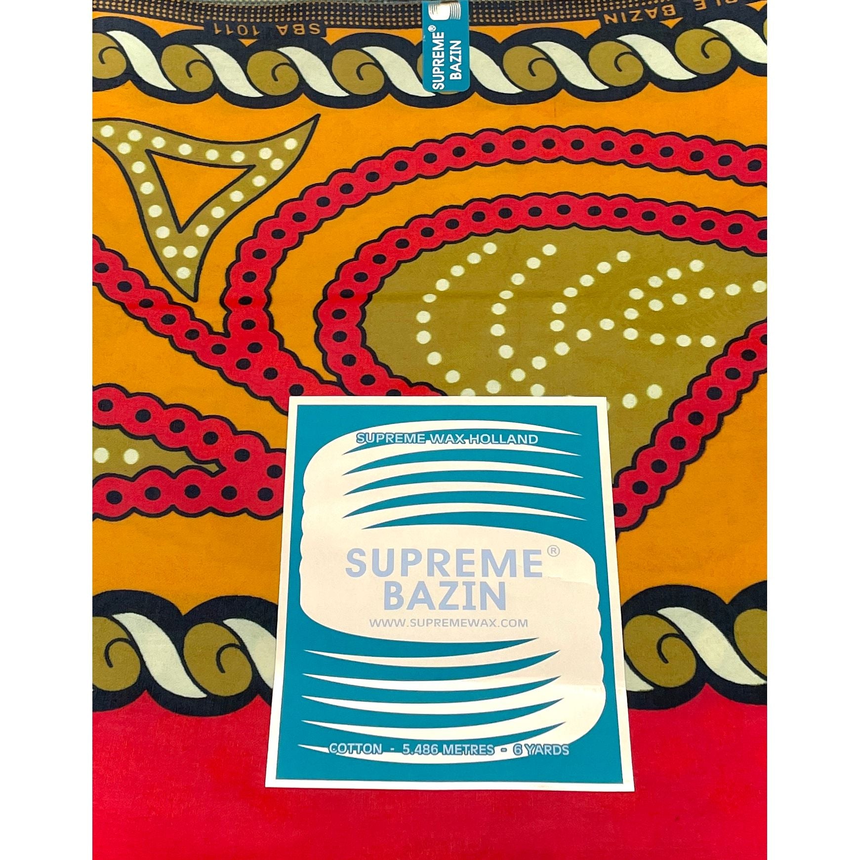 Supreme Bazin Wax Africain  ORANGE / ROSE