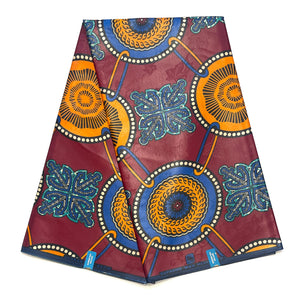 Supreme Bazin Wax Pagne Africain - Tissu 6 Yards Coton - ROUGE BORDEAUX