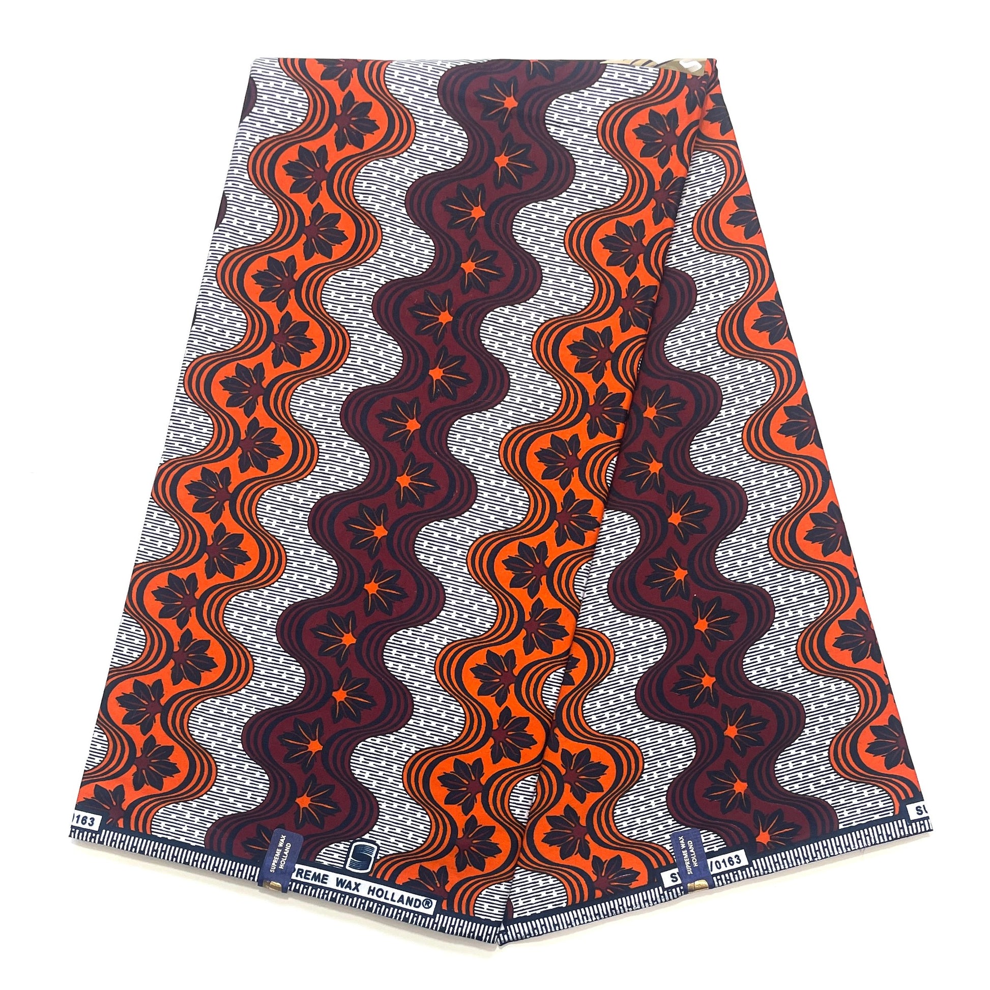 Supreme Wax Bordeaux & Orange 100% Coton - 6 Yards