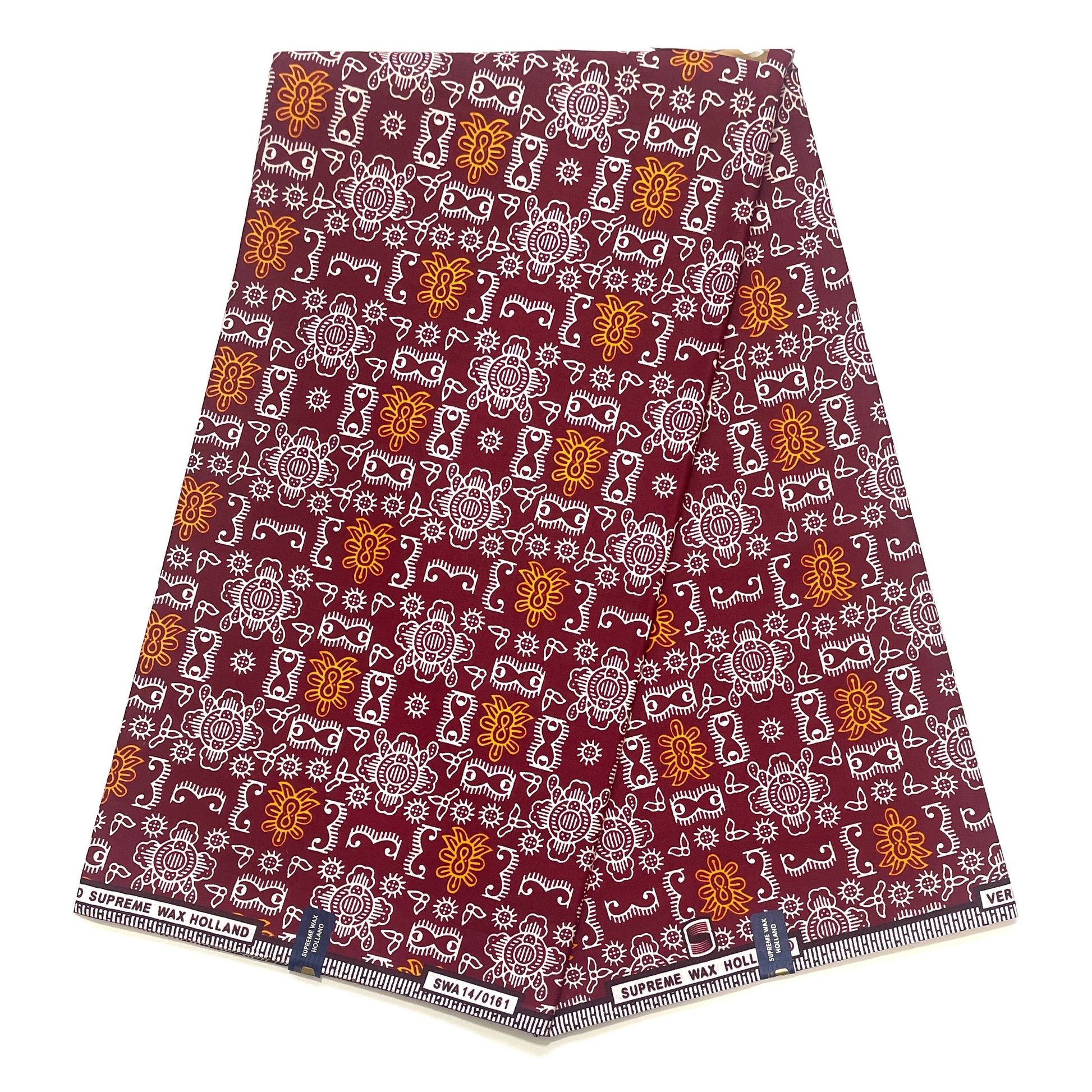 Supreme Wax Bordeaux & Orange 100% Coton - 6 Yards