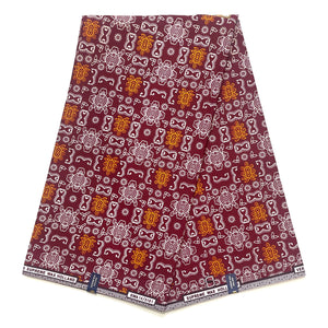 Supreme Wax Bordeaux & Orange 100% Coton - 6 Yards