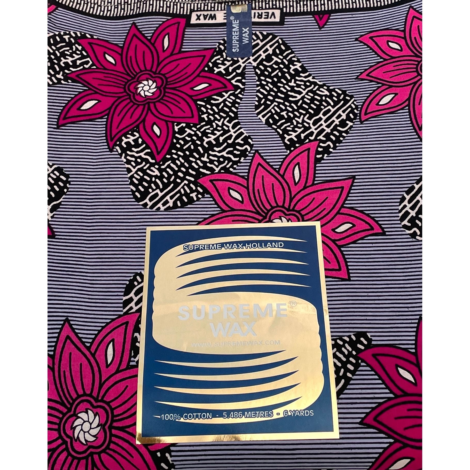 Tissu Africain VIOLET / ROSE