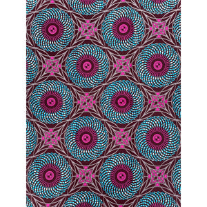 Tissu Pagne Africain SUPREME WAX - VIOLET / BLEU
