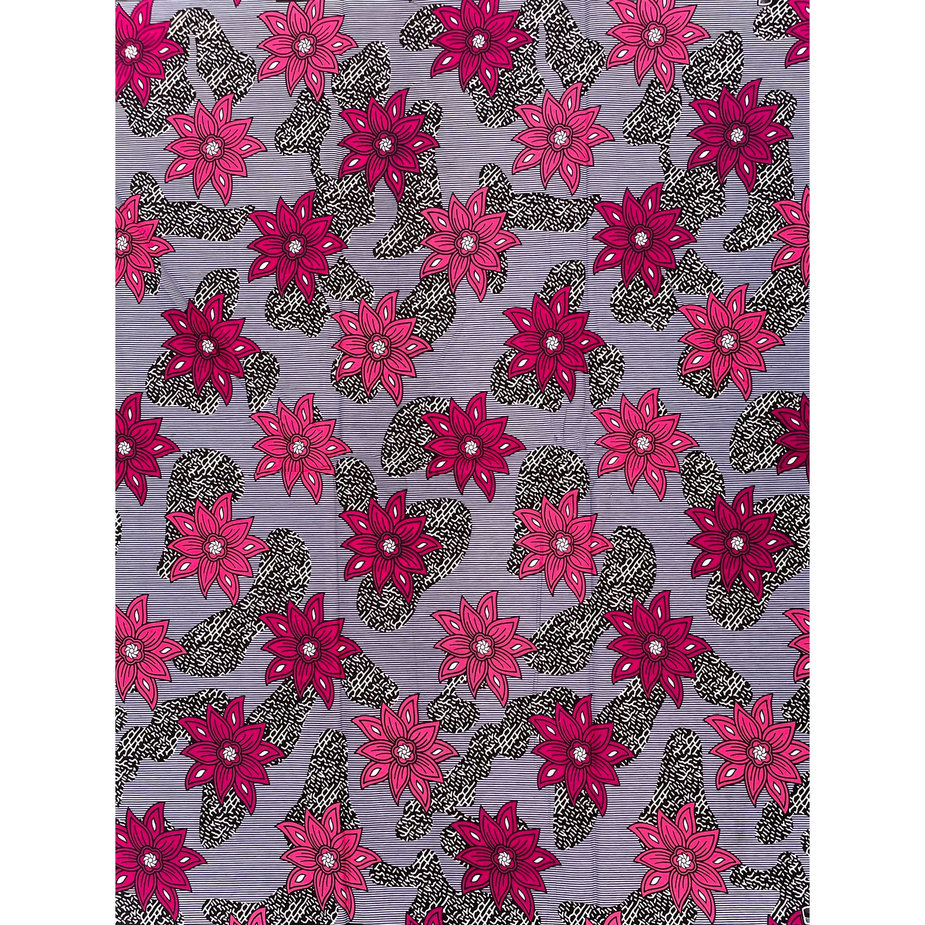 Tissu Pagne Africain VIOLET / ROSE