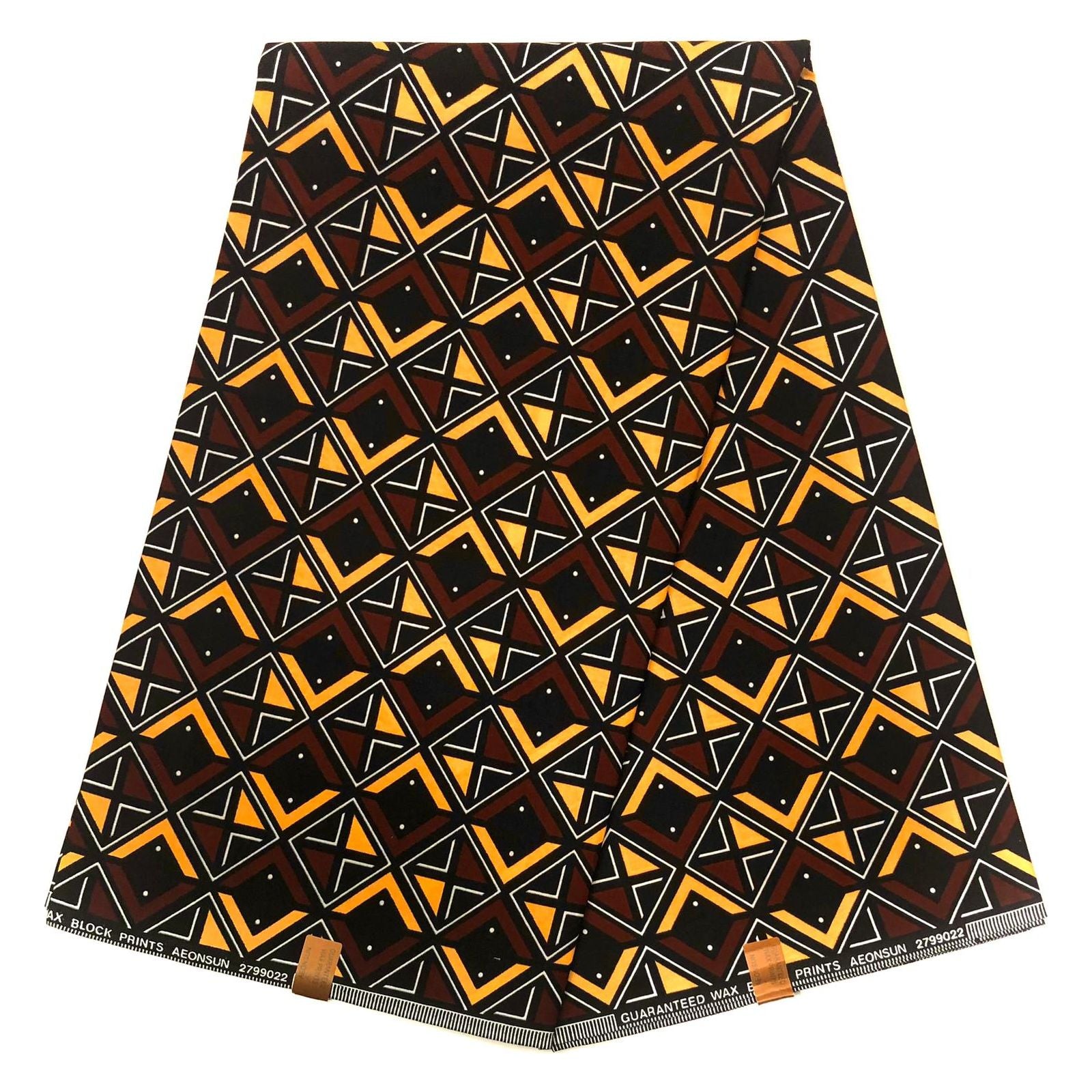 Tissu bogolan marron et jaune