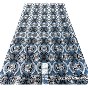 Wax Africain Gris Argenté Pailleté 