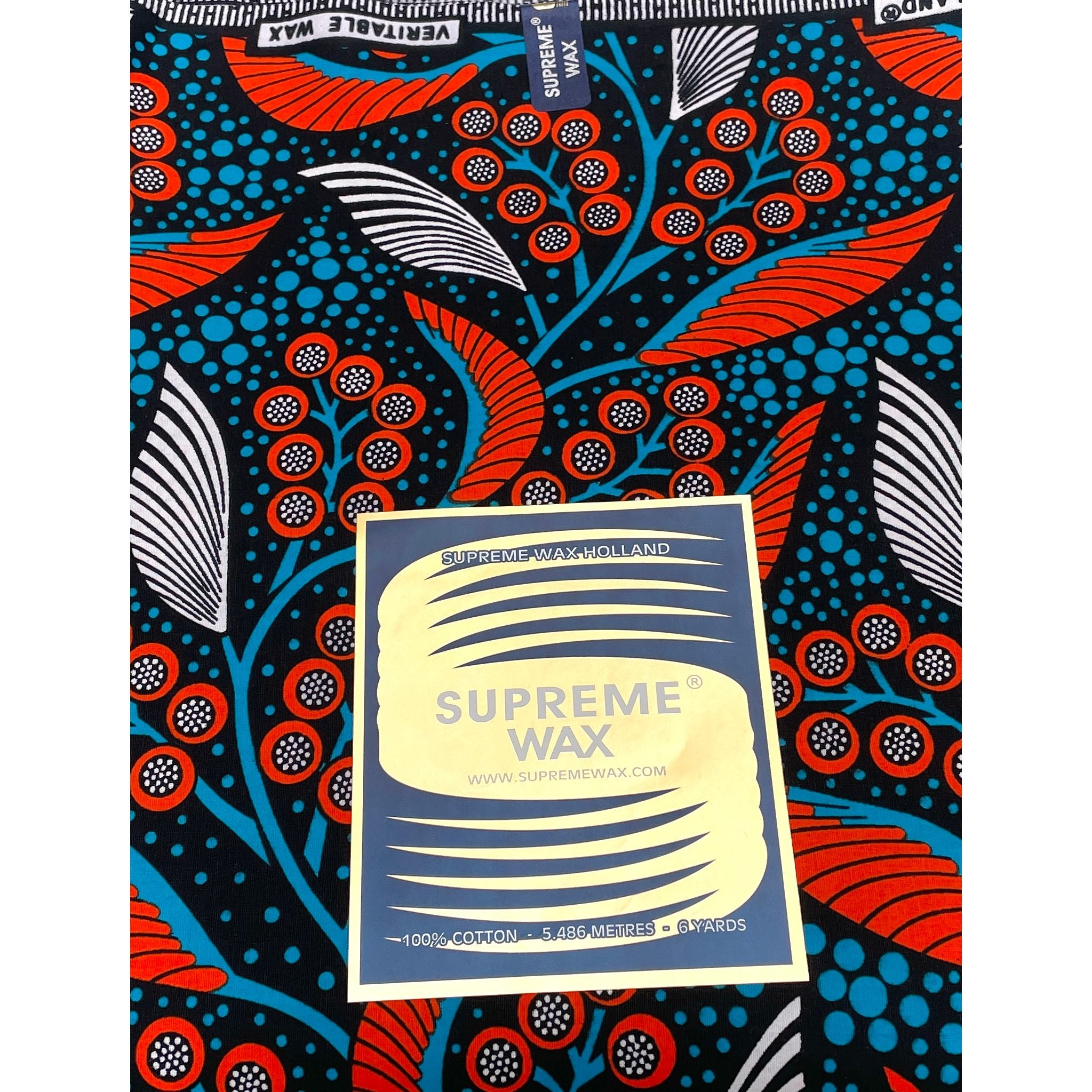 Wax Africain Orange Bleu 