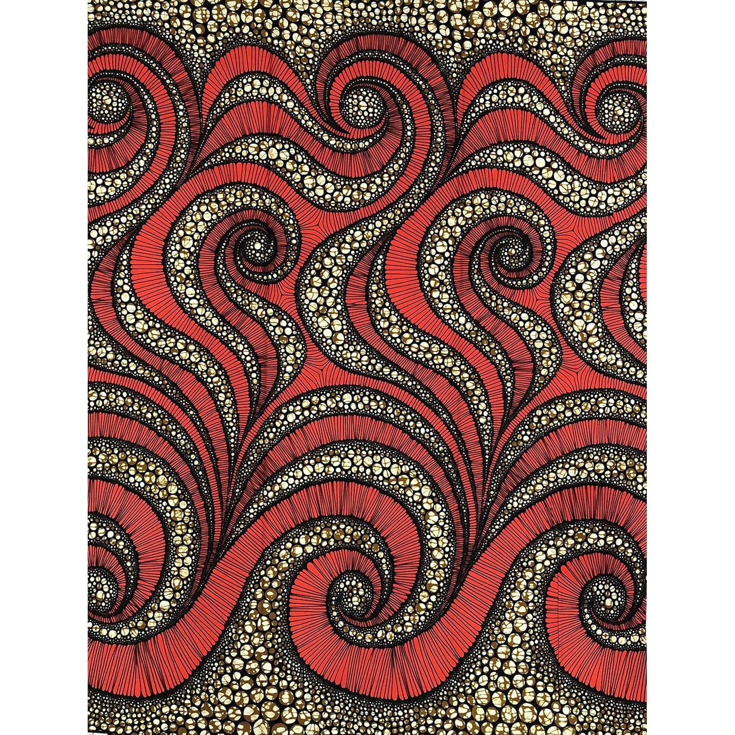 Wax Africain Rouge Marron 