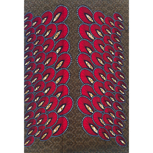 Wax Africain Rouge Tissu 100 % Coton