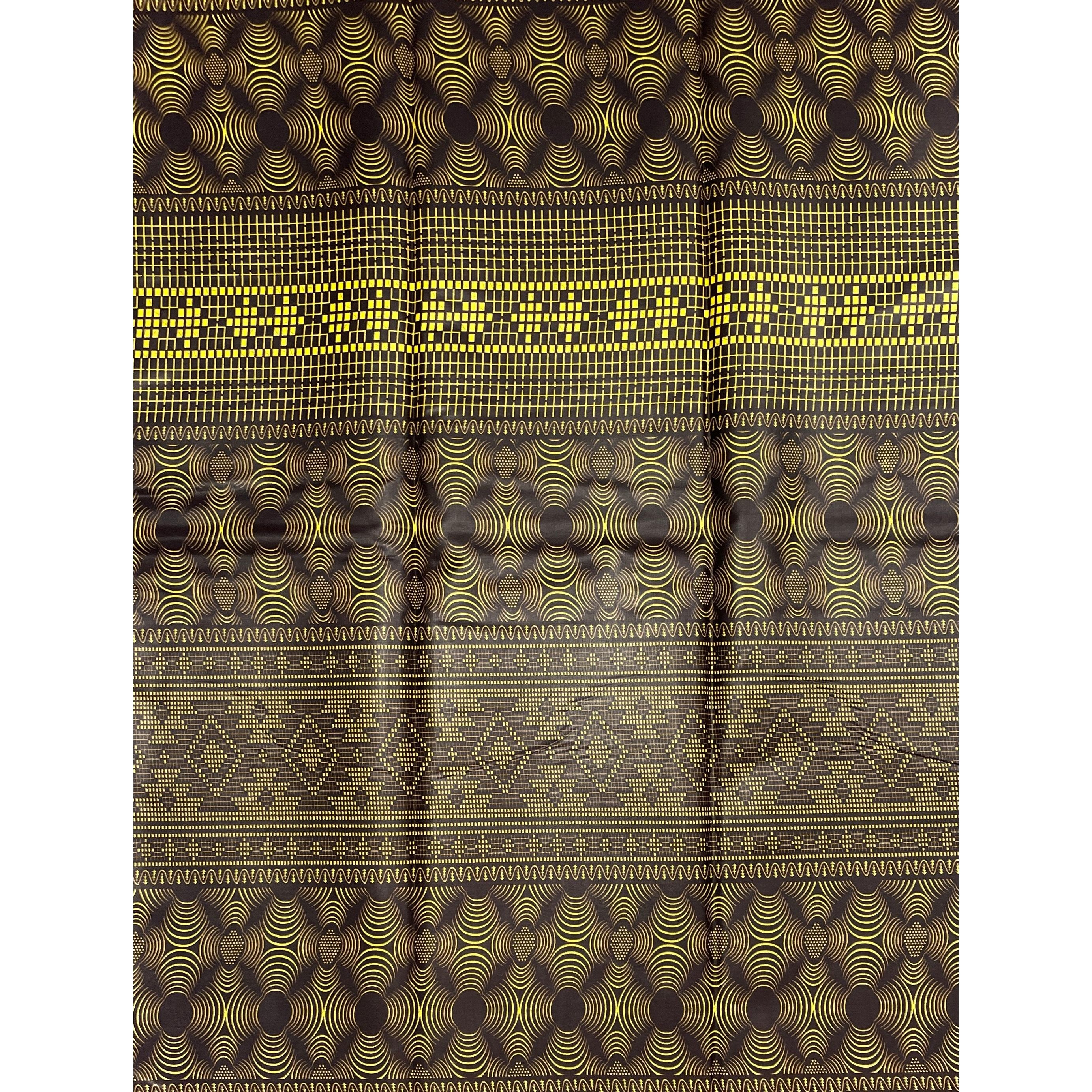 Wax Africain Satiné Marron Jaune Clair