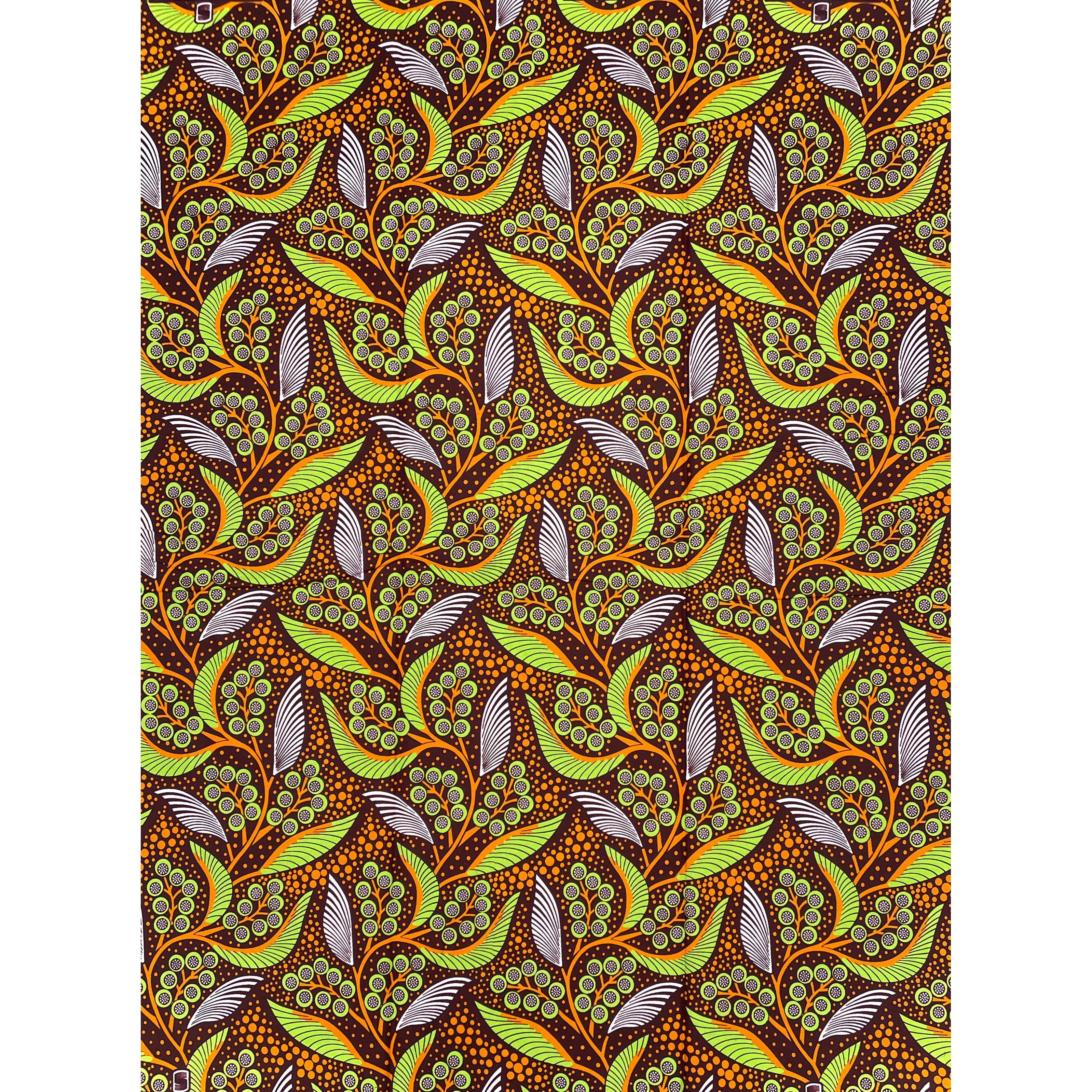 Wax Africain Vert Marron