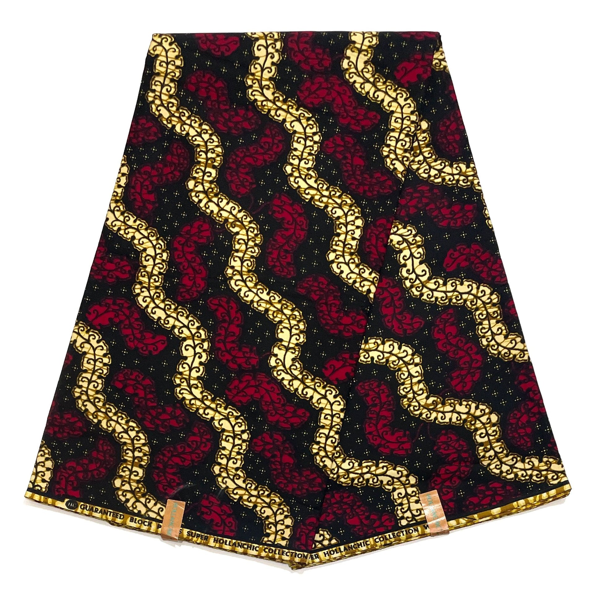 Wax Bordeaux et Beige 100% Coton - Coupon 6 Yards