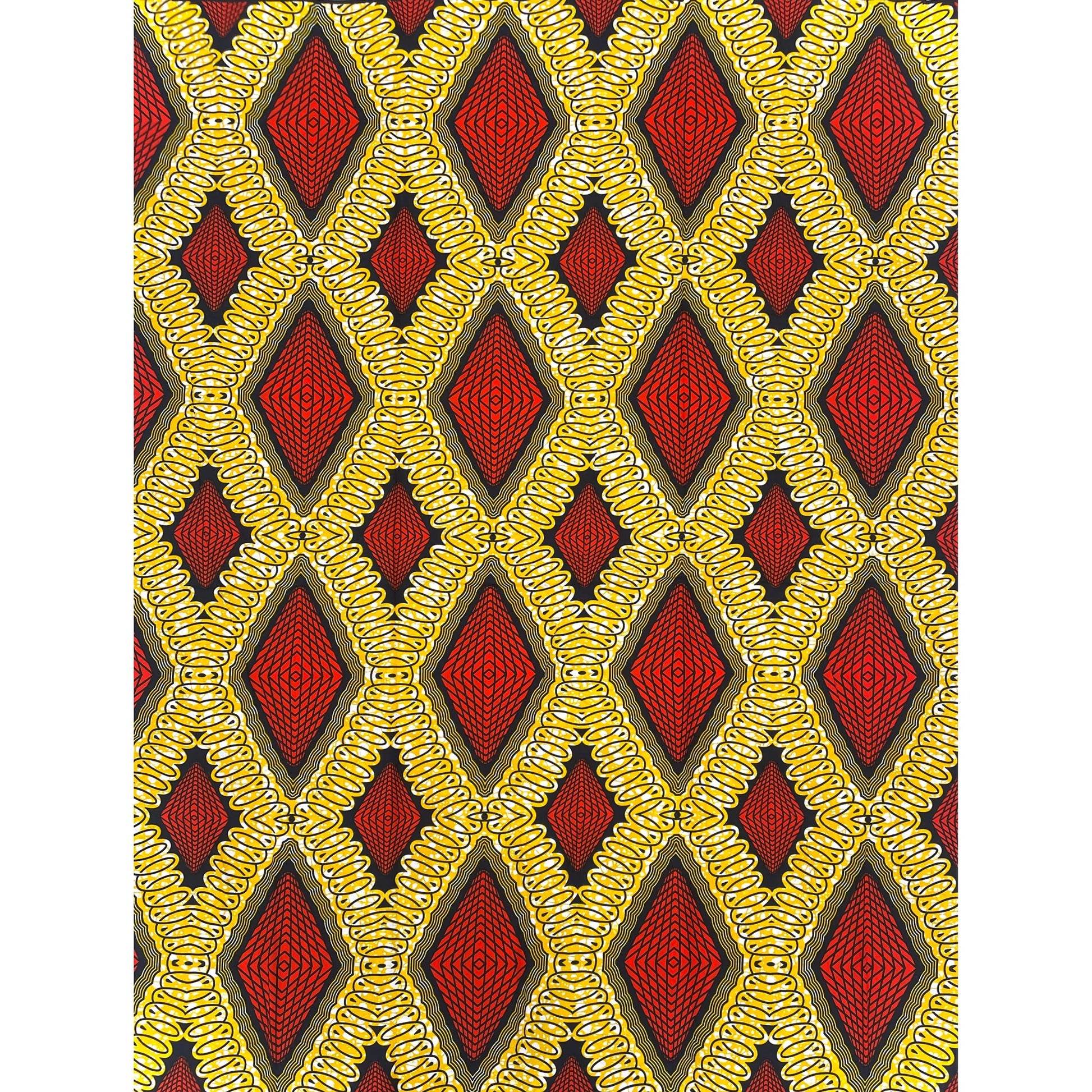Wax Orange et Jaune 100% Coton Coupon 2 Yards