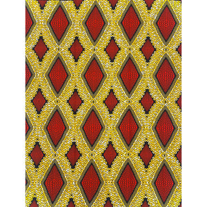 Wax Orange et Jaune 100% Coton Coupon 2 Yards