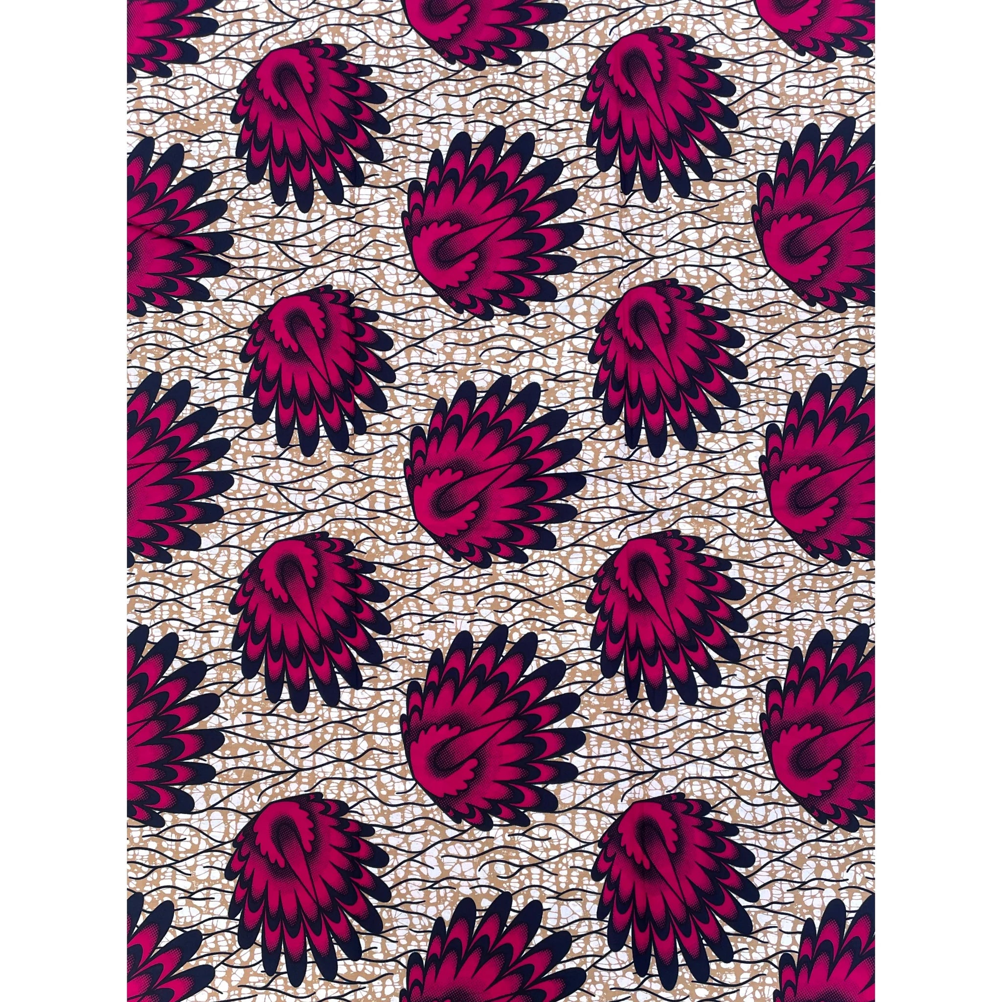 Wax Violet et Beige 100% Coton Coupon 2 Yards