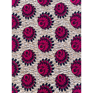 Wax Violet et Beige 100% Coton Coupon 2 Yards