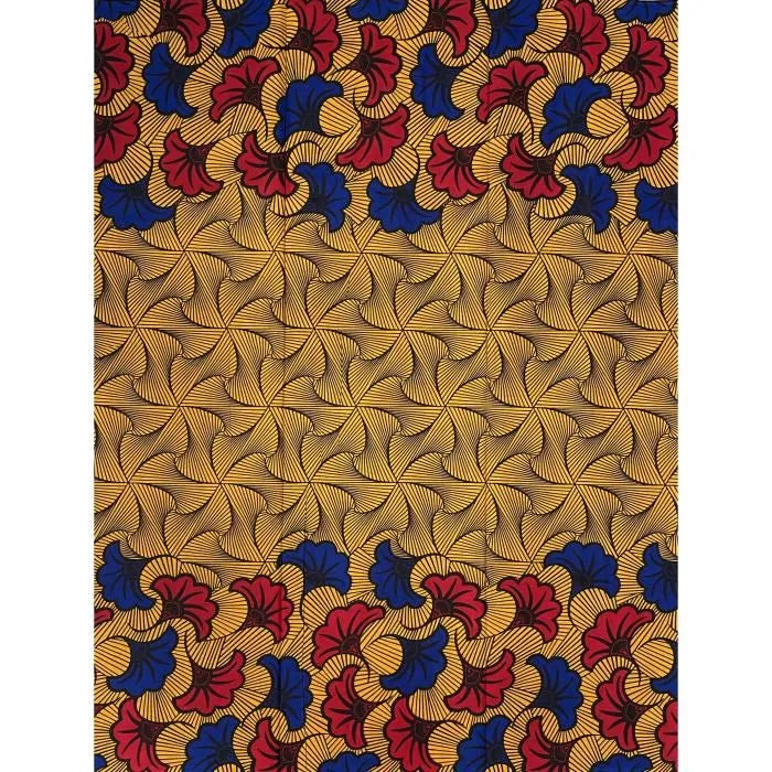 Wax Pagne Africain - Tissu 6 Yards 100% Coton - DORÉ